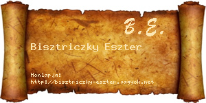 Bisztriczky Eszter névjegykártya