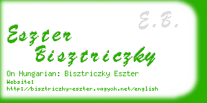 eszter bisztriczky business card